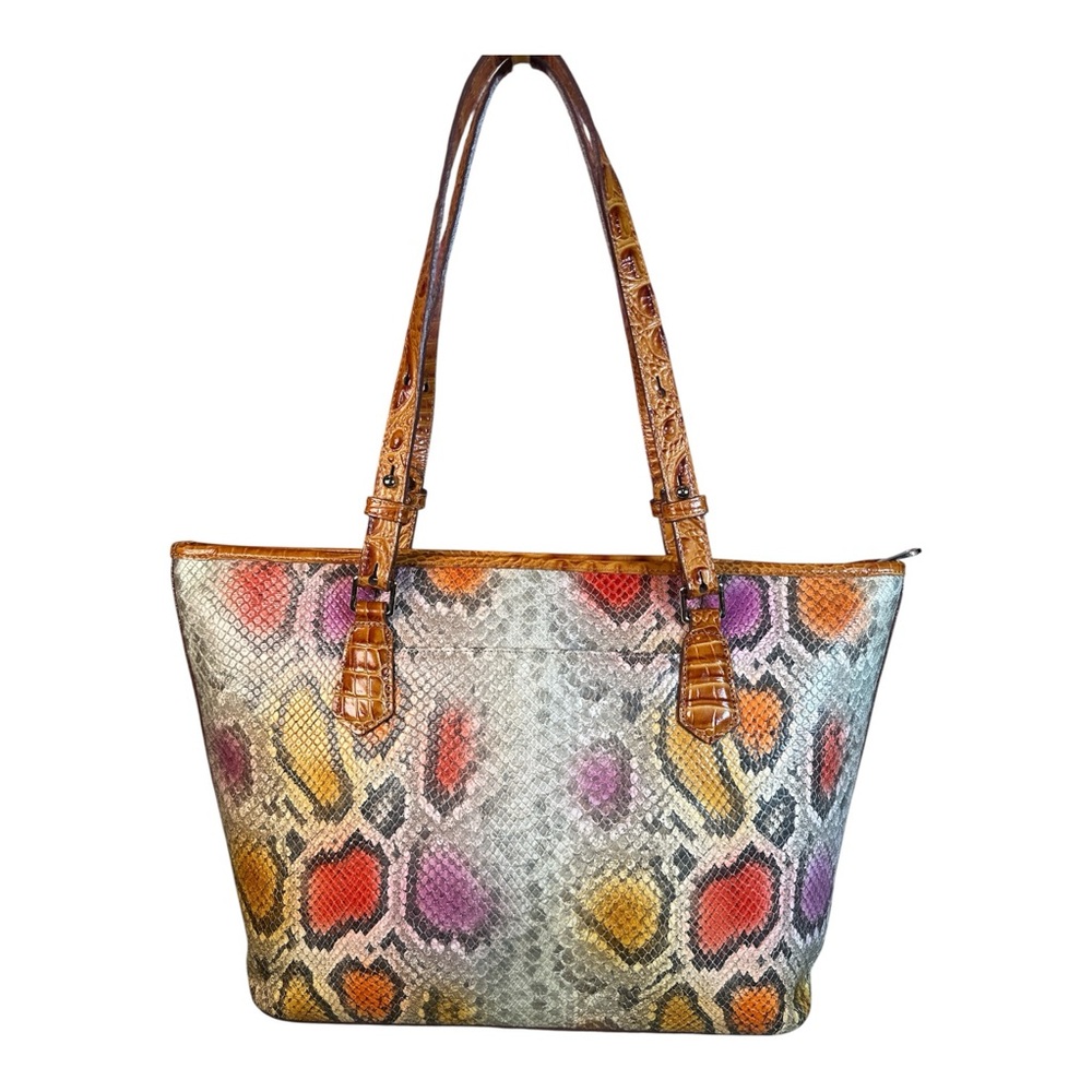 Brahmin EUC Medium Asher Multicolor Snake Print Tote - Picture 4 of 17
